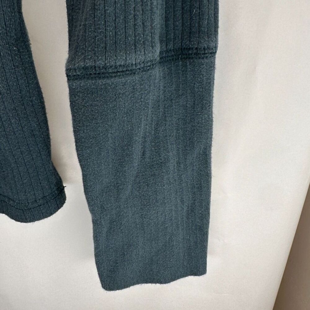 Intimately Free People Teal Green Ribbed Mock Neck Slim Fitted Long Sleeve - Picture 5 of 9